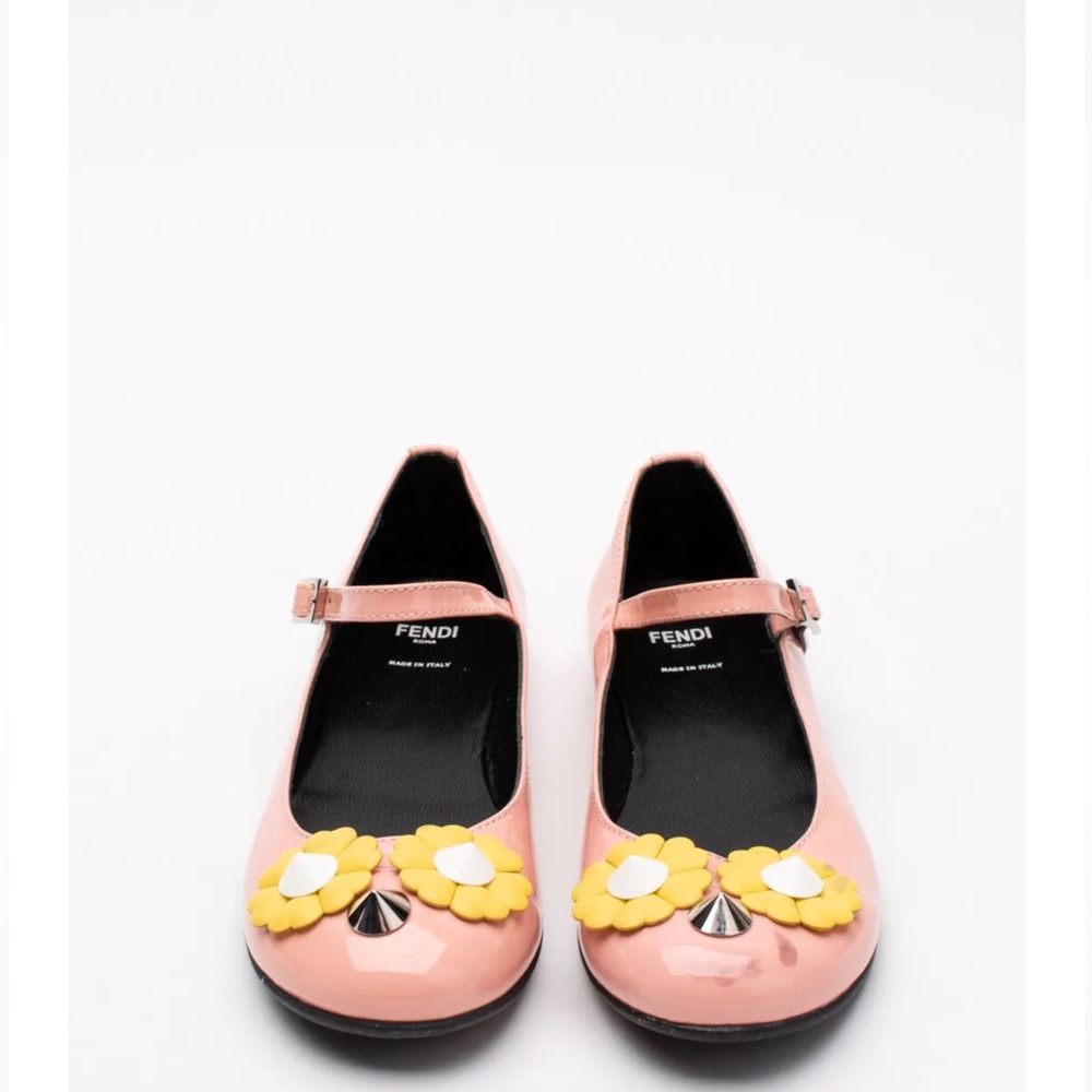fendi roma Kids patent leather ballerina shoes EUR size 31 US size 13